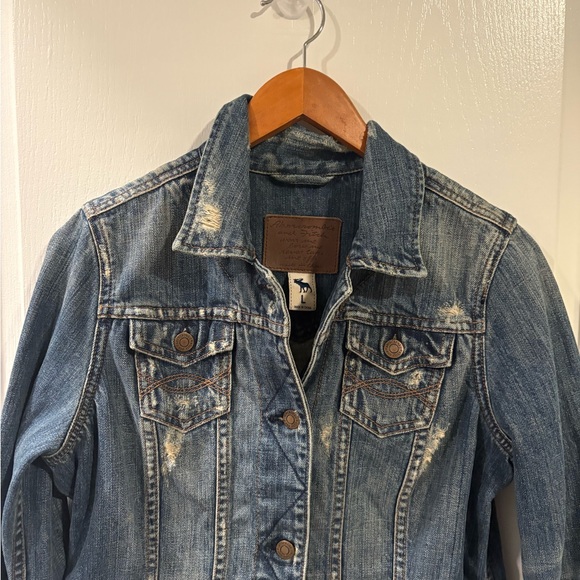 Abercrombie & Fitch Distressed Blue Jean Jacket - Picture 5 of 12